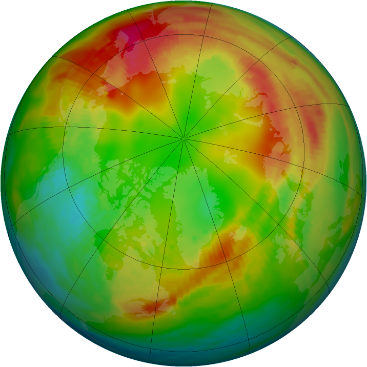 Arctic ozone map for 09 February 1989